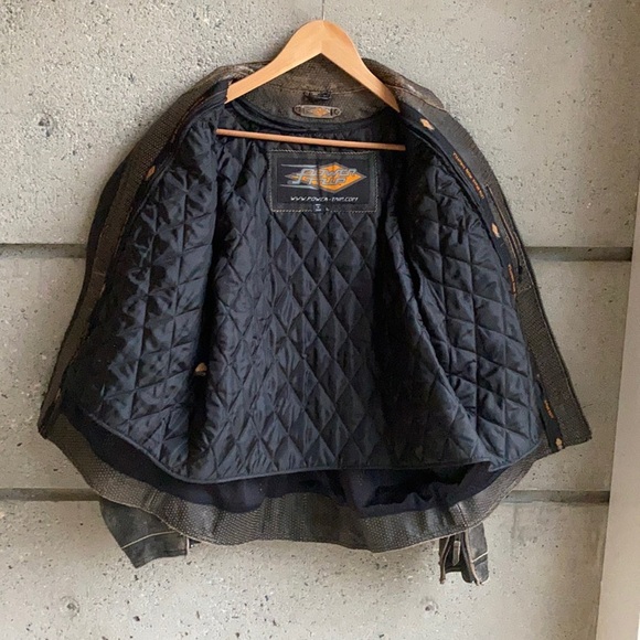 Motorcycle Jacket Power Trip Mens Leather - Picture 2 of 7